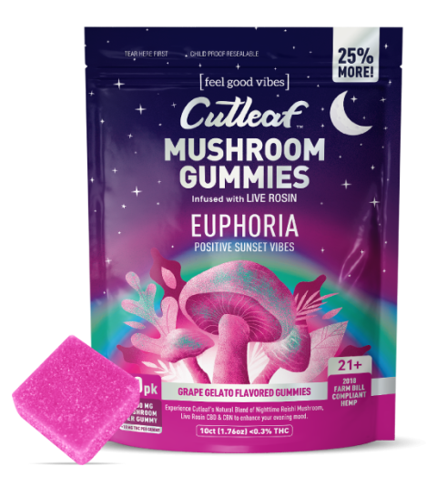 Mushroom Gummies - Euphoria Sunset CBD:CBN:THC - Grape Gelato